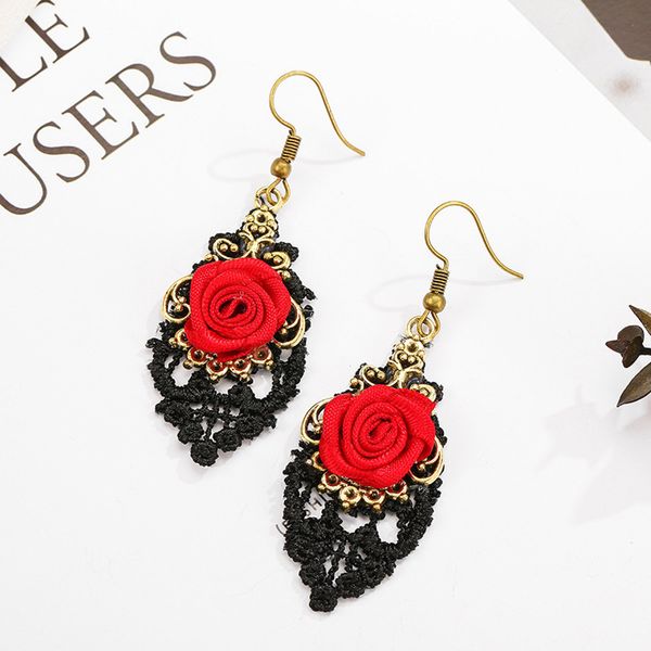 handmade lolita earrings red flower rose black drop lace dangle gothic alloy earrings jewelry accessories oorbellen earring sets, Silver
handmade lolita earrings red flower rose black drop lace dangle gothic alloy earrings jewelry accessories oorbellen earring sets, Silver
