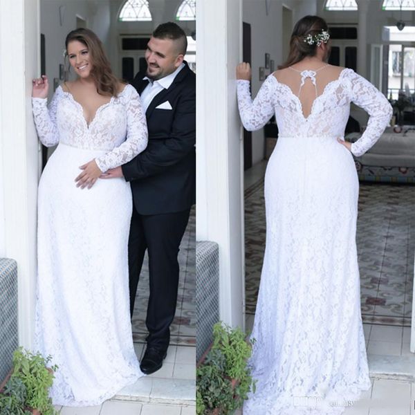 vintage lace plus size wedding dresses scoop neck a line new long sleeves bridal gowns vestido de novia country wedding gowns, White
vintage lace plus size wedding dresses scoop neck a line new long sleeves bridal gowns vestido de novia country wedding gowns, White