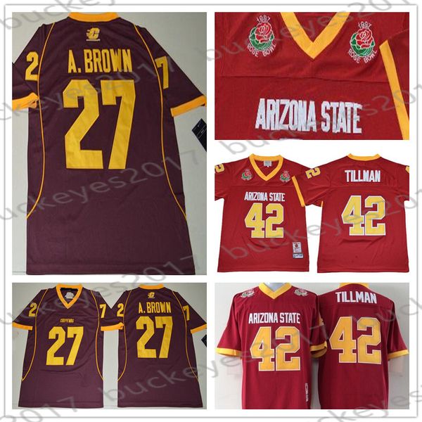 asu pat tillman red vintage jersey 1997 rose bowl #42 ncaa arizona state sun devils central michigan chippewas #27 antonio brown retro, Black
asu pat tillman red vintage jersey 1997 rose bowl #42 ncaa arizona state sun devils central michigan chippewas #27 antonio brown retro, Black