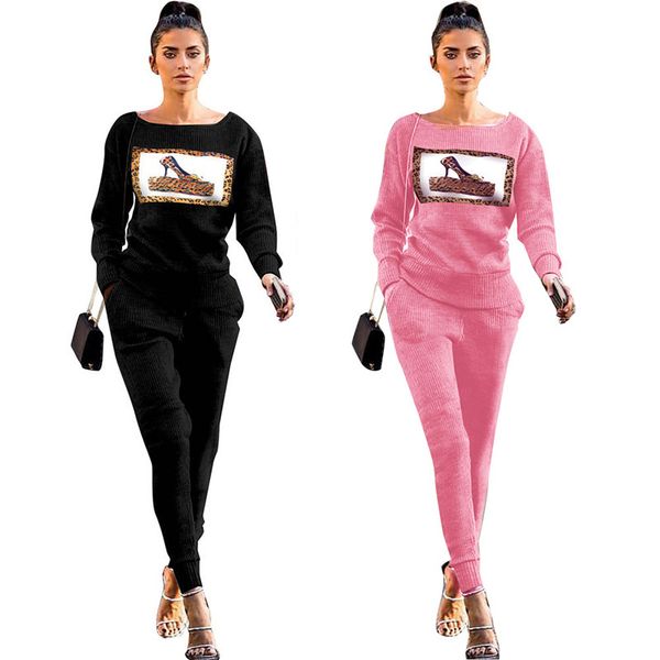 autumn womens two piece pants fashion leopard high heels printed slim solid color two piece sets long sleeve womens apparel, White
autumn womens two piece pants fashion leopard high heels printed slim solid color two piece sets long sleeve womens apparel, White