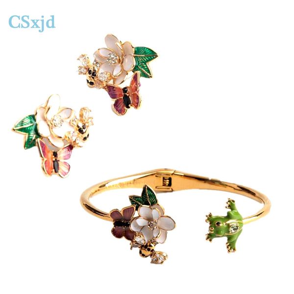 csxjd luxury enamel glaze flowers frog bracelet jewelry, Golden;silver 
csxjd luxury enamel glaze flowers frog bracelet jewelry, Golden;silver