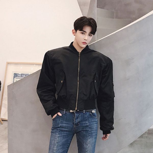 men loose oversize wide high shoulder coat spring autumn male fashion show casual bomber jacket overcoat, Tan;black
men loose oversize wide high shoulder coat spring autumn male fashion show casual bomber jacket overcoat, Tan;black