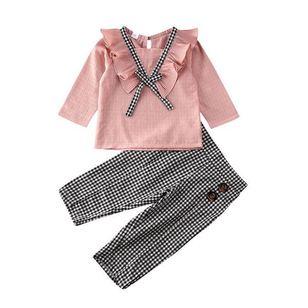 1-6 years kids girl clothes toddler baby girl clothes ruffle long sleeve t-shirt+plaids pants 2pcs girls outfits, White
1-6 years kids girl clothes toddler baby girl clothes ruffle long sleeve t-shirt+plaids pants 2pcs girls outfits, White