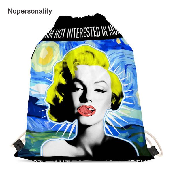 nopersonality colorful marilyn monroe print drawstring bags for men women gym sack bag large string backpack school bags
nopersonality colorful marilyn monroe print drawstring bags for men women gym sack bag large string backpack school bags