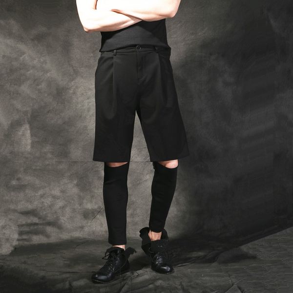 2019 men's clothing bigbang hair stylist fashion low crotch knee holes casual harem pants plus size singer costumes 27-44, Black
2019 men's clothing bigbang hair stylist fashion low crotch knee holes casual harem pants plus size singer costumes 27-44, Black