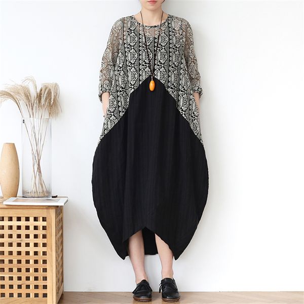 qpfjqd female linen retro dresses 2020 autumn spring o neck women chinese style long party dresses full sleeve, Black;gray
qpfjqd female linen retro dresses 2020 autumn spring o neck women chinese style long party dresses full sleeve, Black;gray