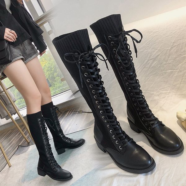 women's rubber boots autumn shoes thigh high heels high booties ladies boots-women lace up winter footwear round toe, Black
women's rubber boots autumn shoes thigh high heels high booties ladies boots-women lace up winter footwear round toe, Black