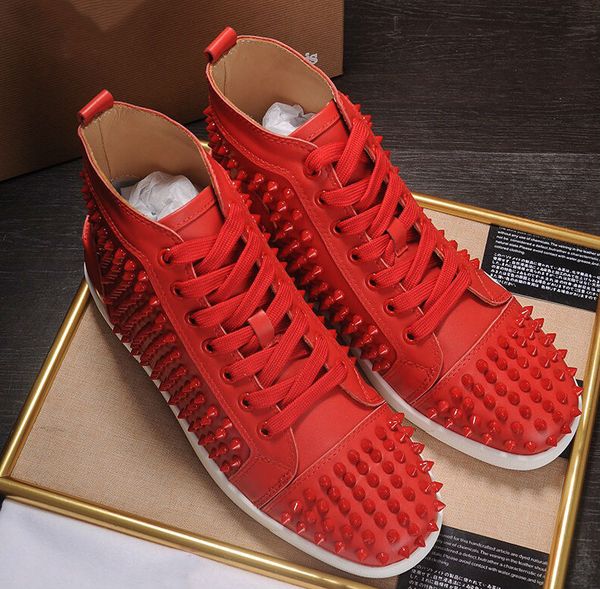 2020 original fashion designer mens shoes flat bottom high red casual men and women rivets casual shoes size 36-45, Black
2020 original fashion designer mens shoes flat bottom high red casual men and women rivets casual shoes size 36-45, Black