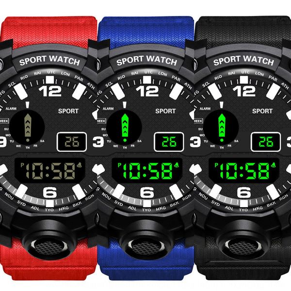2020 multi-functional outdoor men's electronic double pointer student electronic watch running sports watch, Blue 
2020 multi-functional outdoor men's electronic double pointer student electronic watch running sports watch, Blue