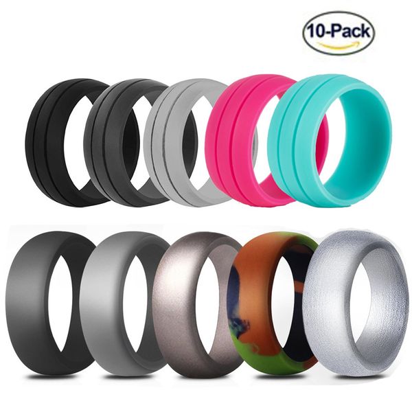 10pcs 8.7mm wide 10pcs mixed pack wedding silicone ring band, Silver
10pcs 8.7mm wide 10pcs mixed pack wedding silicone ring band, Silver