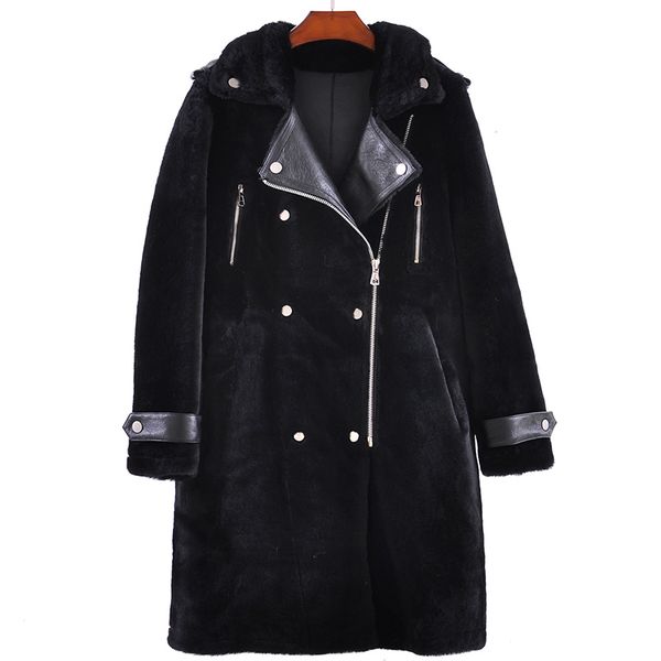 warm autumn winter real natural sheepskin women coat thick warm fur for office lady full sleeve solid animal fur coat, Black
warm autumn winter real natural sheepskin women coat thick warm fur for office lady full sleeve solid animal fur coat, Black