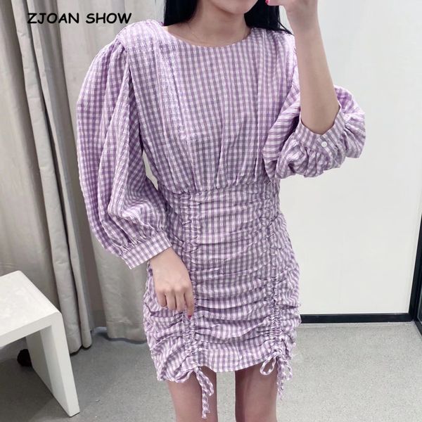 2020 vintage lavender gingham plaid print lacing up ruched dress retro women long puff sleeve mini party dresses vestidos, Black;gray
2020 vintage lavender gingham plaid print lacing up ruched dress retro women long puff sleeve mini party dresses vestidos, Black;gray