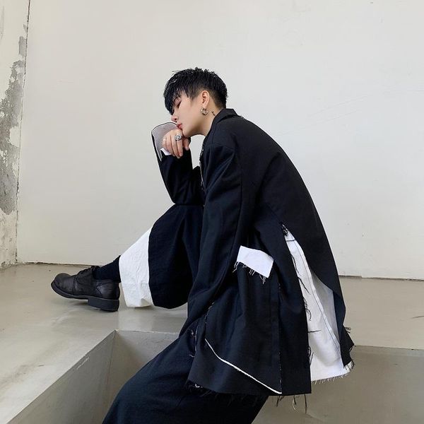 mens 2020 luxury designer clothes japan streetwear punk gothic hip hop loose casual blazer jacket male slit splice suit coat outerwear, White;black
mens 2020 luxury designer clothes japan streetwear punk gothic hip hop loose casual blazer jacket male slit splice suit coat outerwear, White;black