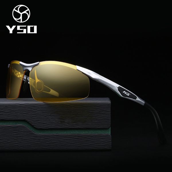 yso night vision glasses men aluminium magnesium frame polarized night vision goggles for car driving anti glare glasses 3009, White;black
yso night vision glasses men aluminium magnesium frame polarized night vision goggles for car driving anti glare glasses 3009, White;black