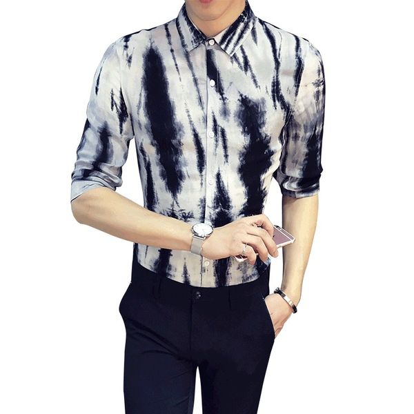 2019 fashion summer shirt male dress shirts slim fit turn-down half sleeve mens hawaiian night club dress shirt, White;black
2019 fashion summer shirt male dress shirts slim fit turn-down half sleeve mens hawaiian night club dress shirt, White;black