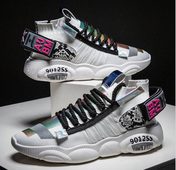 2019 men's shoes new bear bottom breathable flying woven sports casual shoes, Black 
2019 men's shoes new bear bottom breathable flying woven sports casual shoes, Black