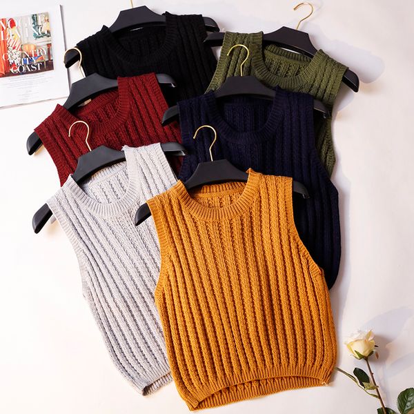 autumn winter knitted vest coat women pullovers sweater waistcoat slim sleeveless jacket students girls short vest sf1523, Black;white
autumn winter knitted vest coat women pullovers sweater waistcoat slim sleeveless jacket students girls short vest sf1523, Black;white