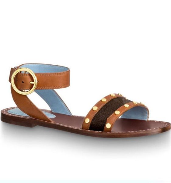 Summer Branded Women Studs Leather Passenger Flat Sandal Designer Canvas Adjusted Ankle Strap Buckle Leather Outsole Casual Sandal
Summer Branded Women Studs Leather Passenger Flat Sandal Designer Canvas Adjusted Ankle Strap Buckle Leather Outsole Casual Sandal