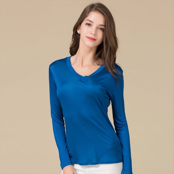 summer mulberry silk knitted double-sided female v-neck long sleeve base loose large size t-shirt silk t-shirt women's top, White
summer mulberry silk knitted double-sided female v-neck long sleeve base loose large size t-shirt silk t-shirt women's top, White