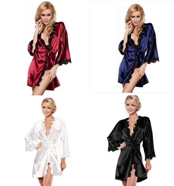 women nightwear satin lace lingerie sleepwear robes intimate night gown robes kimono exotic apparel babydolls chemises, Red;black
women nightwear satin lace lingerie sleepwear robes intimate night gown robes kimono exotic apparel babydolls chemises, Red;black