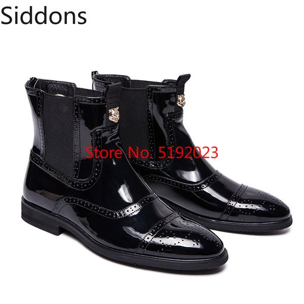 winter fashion high upper black bright patent pu leather zipper men's boots male casual zapatos de hombre d171
winter fashion high upper black bright patent pu leather zipper men's boots male casual zapatos de hombre d171