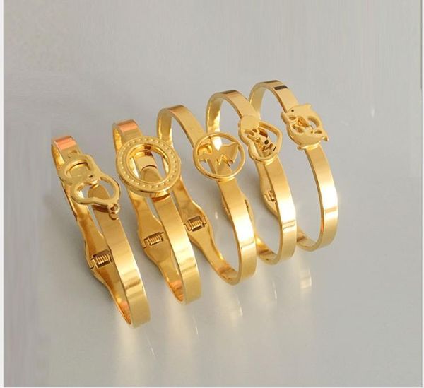 glossy gold-plated titanium steel bracelet bracelet simple stainless steel spring bracelet, Golden;silver
glossy gold-plated titanium steel bracelet bracelet simple stainless steel spring bracelet, Golden;silver