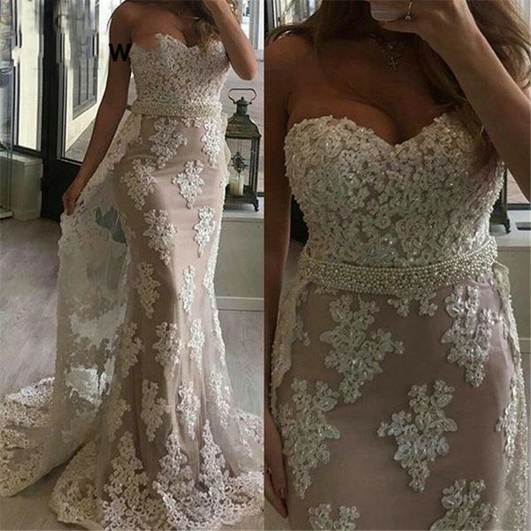 gorgeous lace applique pearls beaded formal prom dresses 2019 detachable train strapless backless elegant evening gowns special occasion, Black
gorgeous lace applique pearls beaded formal prom dresses 2019 detachable train strapless backless elegant evening gowns special occasion, Black