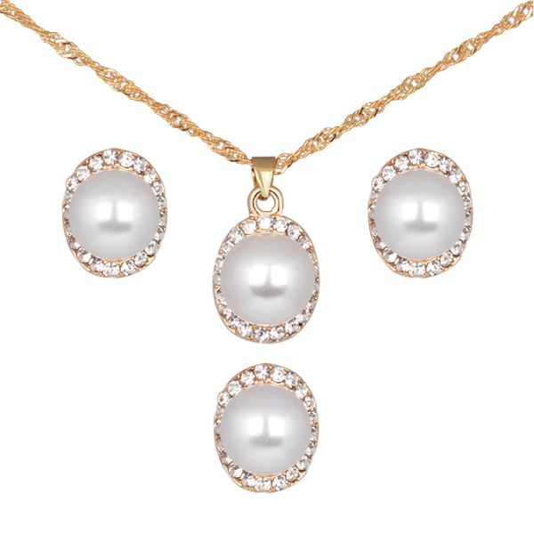 pearl jewelry set simple fashion wild classic jewelry set female gold new clavicle chain necklace earring ring gift, Silver
pearl jewelry set simple fashion wild classic jewelry set female gold new clavicle chain necklace earring ring gift, Silver