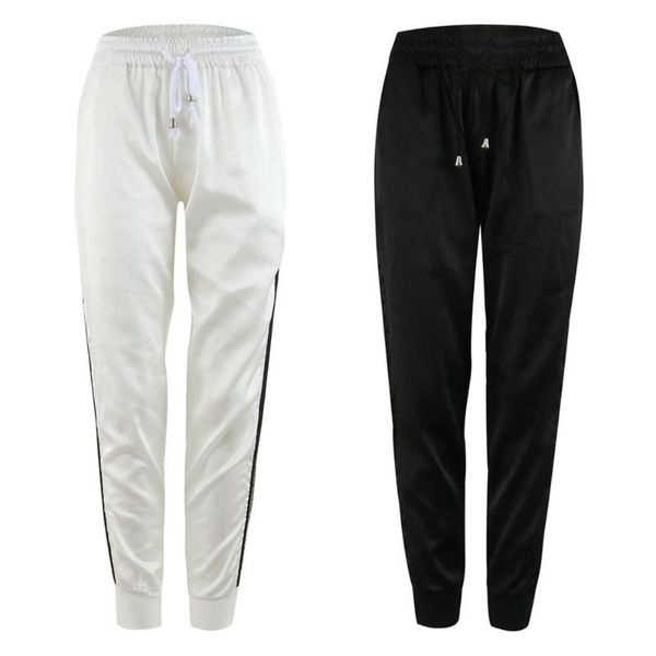 women casual pants side striped sweatpants spring drawstring sportswear, Black;white
women casual pants side striped sweatpants spring drawstring sportswear, Black;white