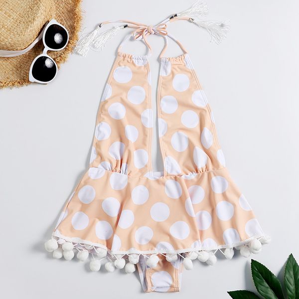 deep-v style women swimwear cute polka dot print one piece swimsuit with pom pom ball tassel bodysuit monokini 2019 beachwear, White;black
deep-v style women swimwear cute polka dot print one piece swimsuit with pom pom ball tassel bodysuit monokini 2019 beachwear, White;black