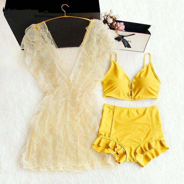 padded high waist bikini set ruffles swimsuit for women with mesh smock solid female bathing suit 2019 biquini three piece, White;black
padded high waist bikini set ruffles swimsuit for women with mesh smock solid female bathing suit 2019 biquini three piece, White;black