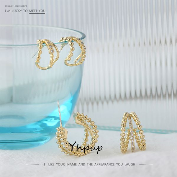 yhpup new design geometric stud earrings for women delicate cubic zirconia jewelry statement earrings party gift orecchini 2020, Golden;silver
yhpup new design geometric stud earrings for women delicate cubic zirconia jewelry statement earrings party gift orecchini 2020, Golden;silver