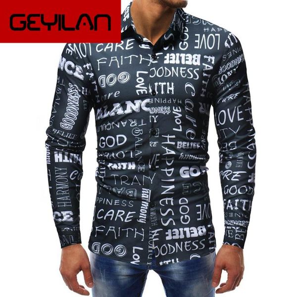 2019 men's fashion luxury business casual lapel letter print shirt casual long sleeve slim mens shirts big sizes, White;black
2019 men's fashion luxury business casual lapel letter print shirt casual long sleeve slim mens shirts big sizes, White;black
