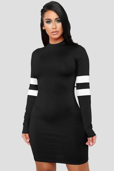 autumn bodycon womens designer solid colo dresses long sleeve crew neck female clothing fashion style casual apparel, Black;gray
autumn bodycon womens designer solid colo dresses long sleeve crew neck female clothing fashion style casual apparel, Black;gray