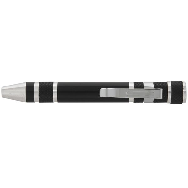 9pcs aluminum non-slip engraved precision pen screw driver set mobile tools black