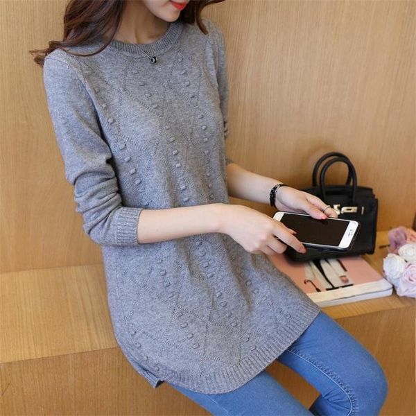 plus size long sweater loose knit women's sweater winter solid color round neck slimming bottoming shirt spring and autumn, White;black
plus size long sweater loose knit women's sweater winter solid color round neck slimming bottoming shirt spring and autumn, White;black