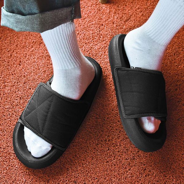 men shoes casual slippers summer couple's fashion non-slip slippers thick bottom solid color male home indoor outdoor slipper, Black
men shoes casual slippers summer couple's fashion non-slip slippers thick bottom solid color male home indoor outdoor slipper, Black