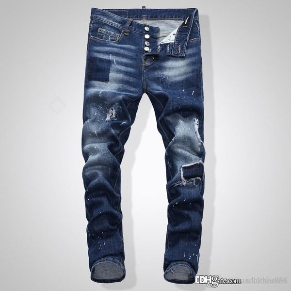 2020 mens black ripped skinny jeans luxury brand paint micro-elastic denim pants jeans fashion mens pants luxury jeans, Blue
2020 mens black ripped skinny jeans luxury brand paint micro-elastic denim pants jeans fashion mens pants luxury jeans, Blue