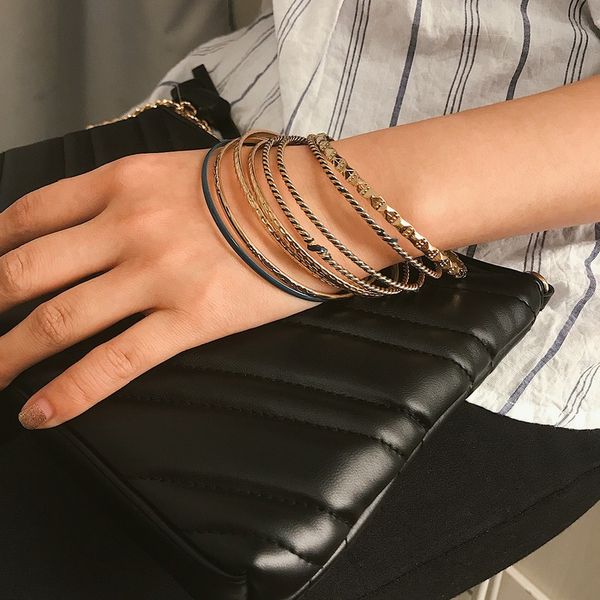 lismlism bracelets for women personalized punk geometric carved pattern bracelet simple wild suit circle bracelet women armband, White
lismlism bracelets for women personalized punk geometric carved pattern bracelet simple wild suit circle bracelet women armband, White