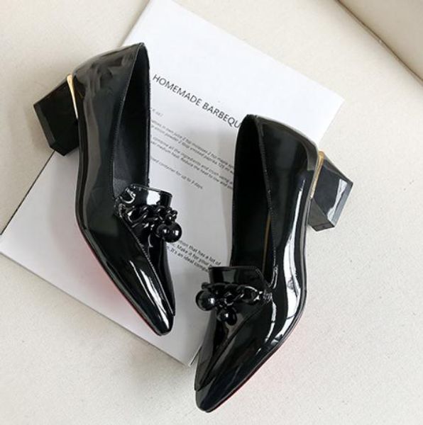 2019 women's shoes in spring and autumn with new style middle heel coarse heel pointed end #140, Black
2019 women's shoes in spring and autumn with new style middle heel coarse heel pointed end #140, Black