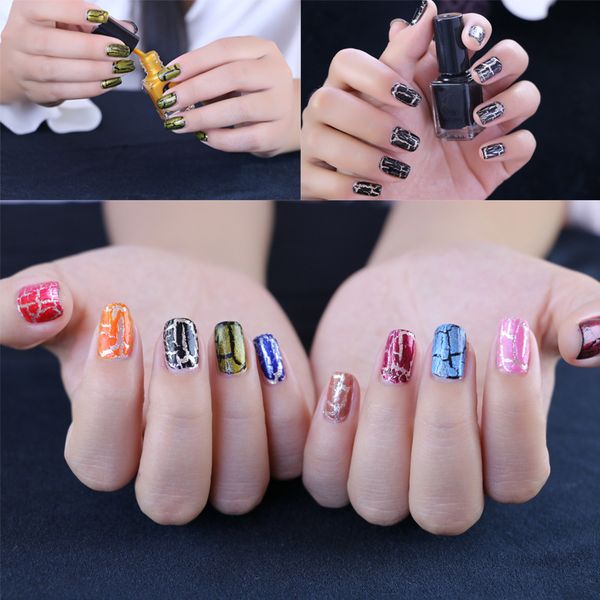 2017 new environmental radiation burst crack fission cracking metal nail polish nail polish cover base color + crack + seal coat
2017 new environmental radiation burst crack fission cracking metal nail polish nail polish cover base color + crack + seal coat