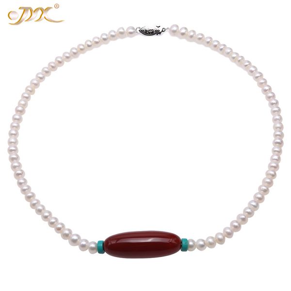 jyx elegant choker pearl necklaces 6-6.5mm 100% freshwater pearl necklace with red agate pearls pendant jewelry women 17.5, Silver
jyx elegant choker pearl necklaces 6-6.5mm 100% freshwater pearl necklace with red agate pearls pendant jewelry women 17.5, Silver