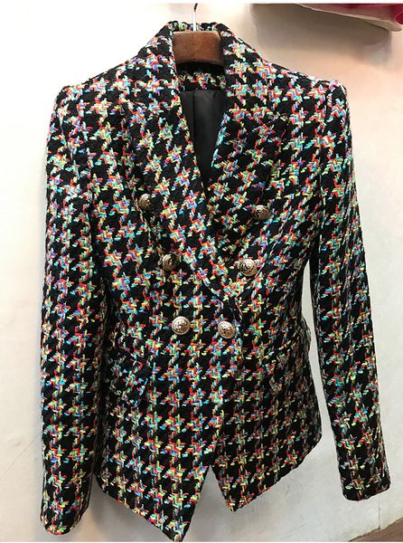 women winter jacket coat fashion designer blazer womens lion buttons colors houndstooth tweed overcoat blend, Tan;black
women winter jacket coat fashion designer blazer womens lion buttons colors houndstooth tweed overcoat blend, Tan;black