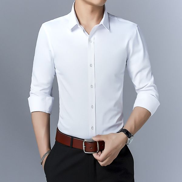 men's new shirt slim long sleeve youth solid color turn down collar spring february 23 gift for husband fashion blouse mz3393, White;black
men's new shirt slim long sleeve youth solid color turn down collar spring february 23 gift for husband fashion blouse mz3393, White;black