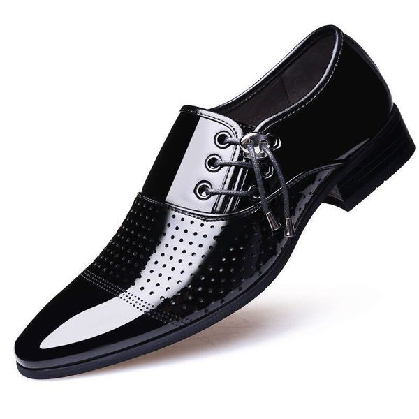 men leather shoes pointed thongs breathable men business dress shoes british style patent leather driving, Black
men leather shoes pointed thongs breathable men business dress shoes british style patent leather driving, Black