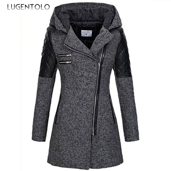 lugentolo women's woolen coat autumn and winter fashion long hooded loose zipper woolen windbreaker coat thick, Black
lugentolo women's woolen coat autumn and winter fashion long hooded loose zipper woolen windbreaker coat thick, Black