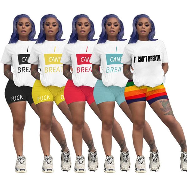 fashion women shorts tracksuit i can't breath letter print two piece suit short sleeve t-shirt t shirt + shorts outfits summer streetwe, Blue
fashion women shorts tracksuit i can't breath letter print two piece suit short sleeve t-shirt t shirt + shorts outfits summer streetwe, Blue