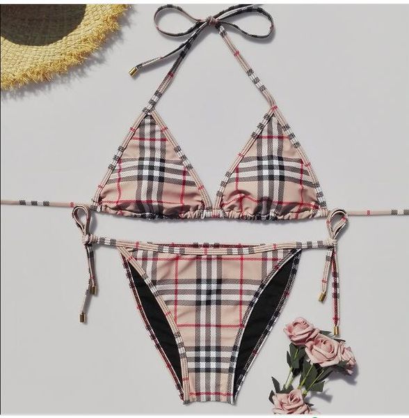 2020 two-piece set bikini with classic plaid print backless women swimsuit for beach lace-up swimwear, White;black
2020 two-piece set bikini with classic plaid print backless women swimsuit for beach lace-up swimwear, White;black