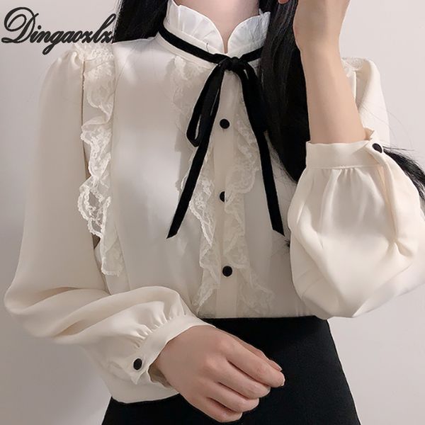 dingaozlz fashion long sleeve lace korean 2019 new elegant female bow stitching chiffon blouse new women chiffon shirt, White
dingaozlz fashion long sleeve lace korean 2019 new elegant female bow stitching chiffon blouse new women chiffon shirt, White