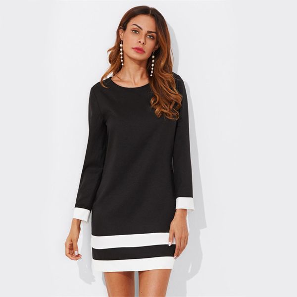 designer dress designer dresses polyester striped cuff and hem dress black long sleeve shift tunic women casual short fall dresses, Black;gray
designer dress designer dresses polyester striped cuff and hem dress black long sleeve shift tunic women casual short fall dresses, Black;gray